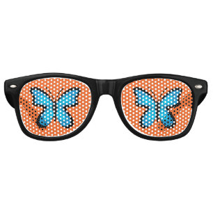 Blue Butterfly Retro Sunglasses