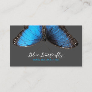 Blue Butterfly Salon & Spa Elegant Dark Grey Business Card
