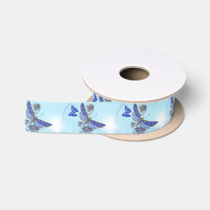 Blue Butterfly Satin Ribbon