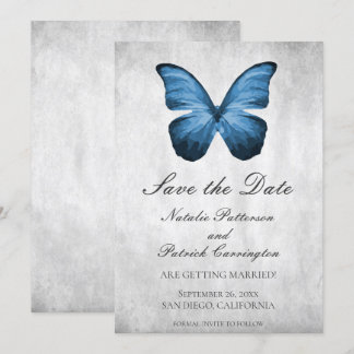 Blue Butterfly Save the Date Invite