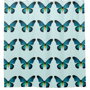 Blue Butterfly Shower Curtain