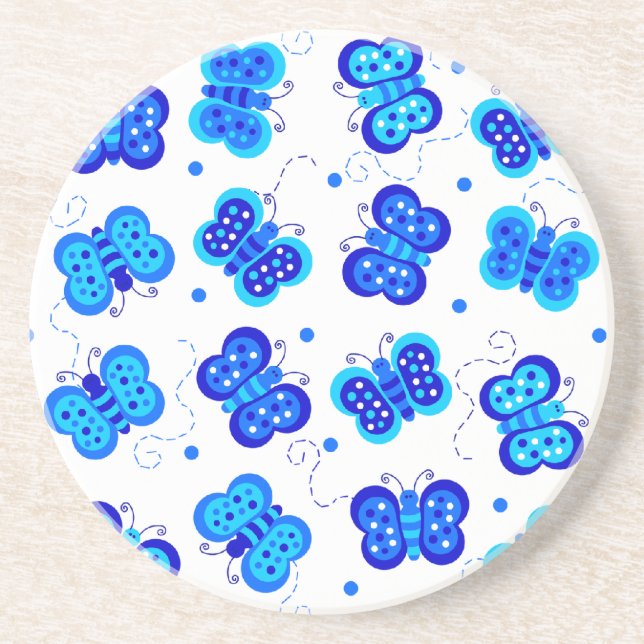 Blue Butterfly Social Coaster (Front)