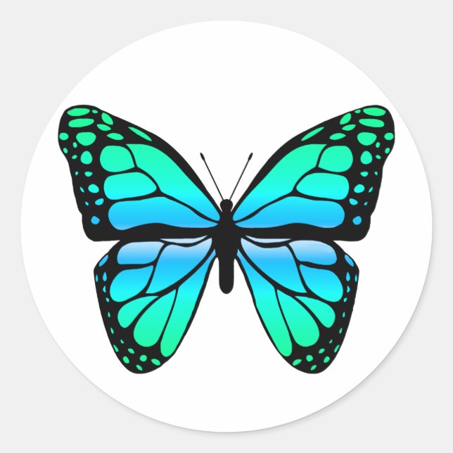Blue Butterfly Sticker (Front)
