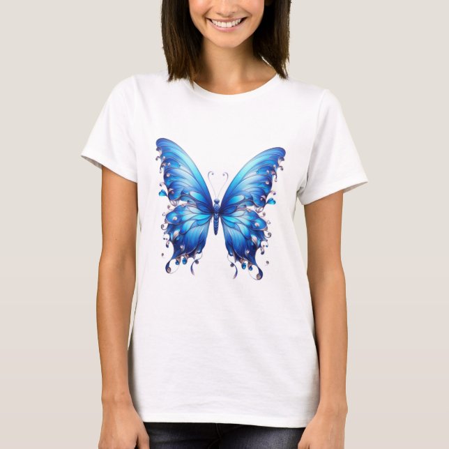 blue butterfly T-Shirt (Front)