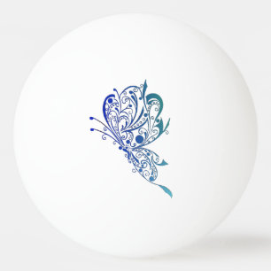 Blue Butterfly Tattoo Ping Pong Ball