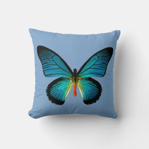 Blue Butterfly Throw Pillow
