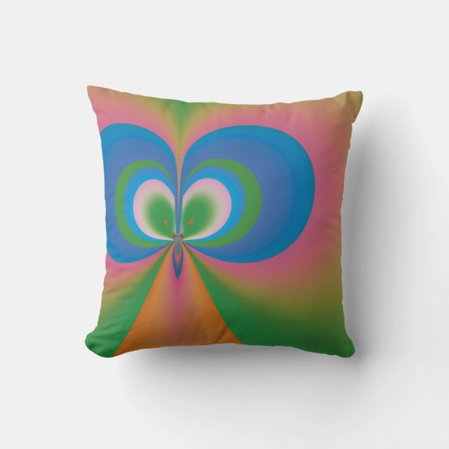 Blue Butterfly Throw Pillow (Front)