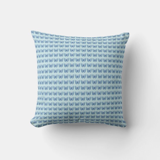 Blue Butterfly Throw Pillow (Front)