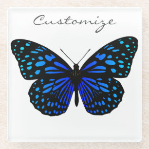Blue Butterfly Thunder_Cove Glass Coaster
