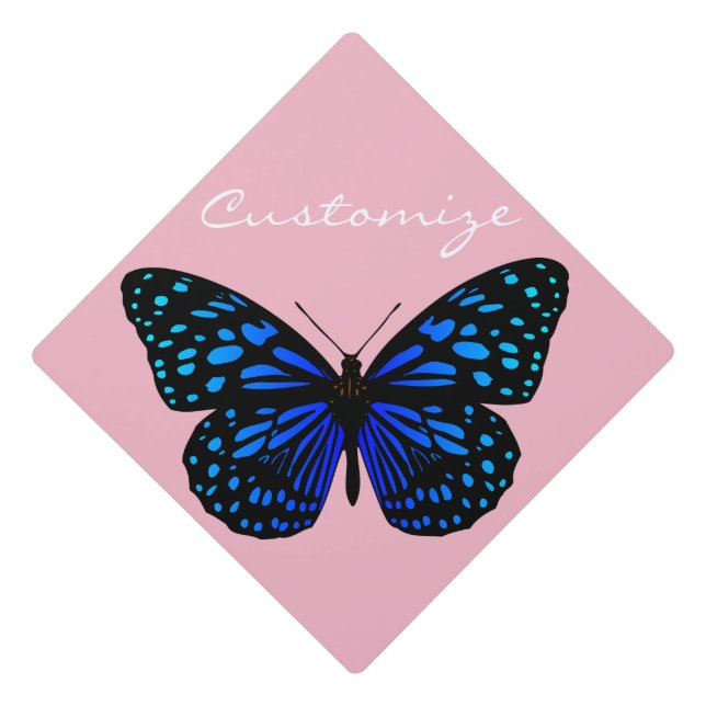 blue butterfly Thunder_Cove Graduation Cap Topper (Front)