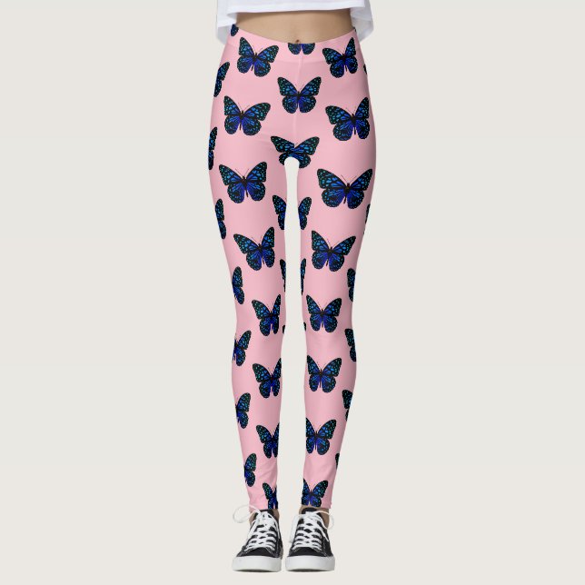 blue butterfly Thunder_Cove Leggings (Front)