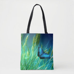 Blue Butterfly Tote Bag