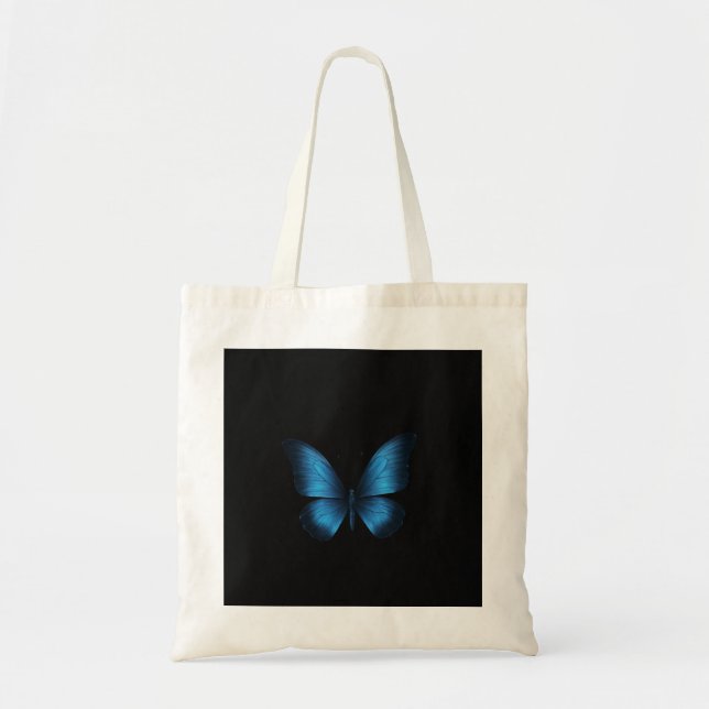 Blue Butterfly Tote Bag (Front)