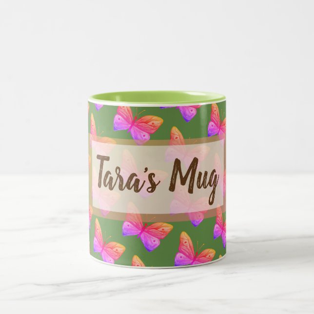 Blue Butterfly Watercolor  325 ml  Two-Tone Mug (Center)