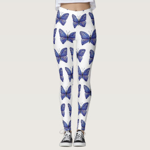 Blue Butterfly Watercolor  Custom Leggings