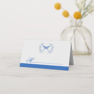 Blue Butterfly Wedding Place Card