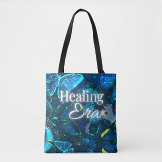blue butterfly whimsy aesthetic Inspiration Quote  Tote Bag