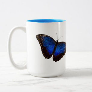 Blue Butterfly Wings for Mom Mom Two-Tone Coffee Mug
