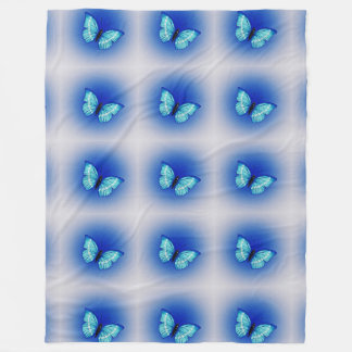 blue butterfly wings pattern customize girly angel fleece blanket