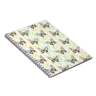 Blue Butterfly with Golden Leaves Notebook