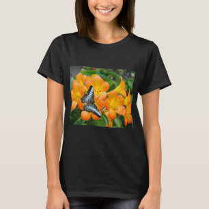 Blue butterfly with Tropical Rhododendron T-Shirt