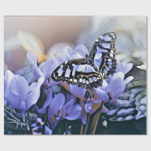 Blue Butterfly Wrapping Paper