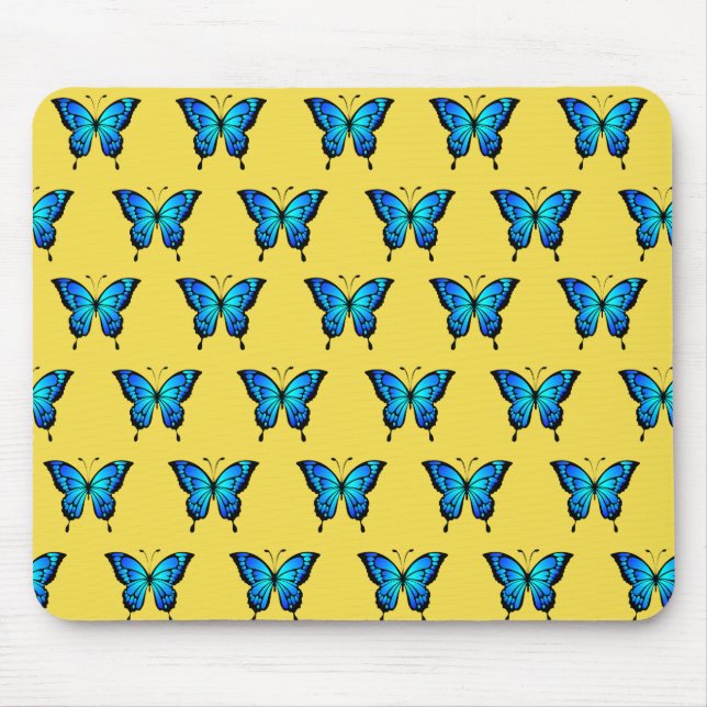 Blue Butterflys by storeman. Mouse Pad (Front)