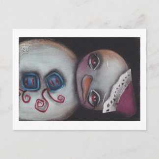 Blue button Snowman Postcard