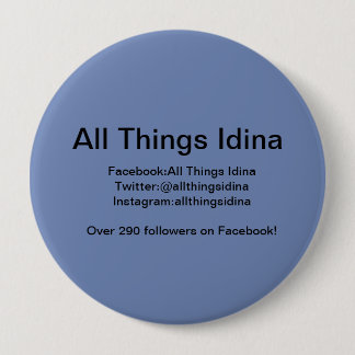 Blue button with All Things Idina info