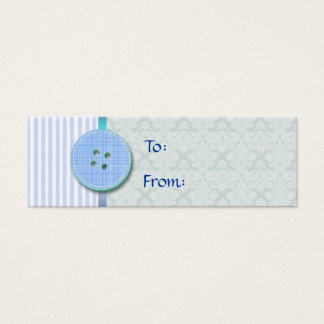 Blue Buttons and Stripes Gift Tag