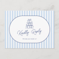 Blue Cabana Stripe Wedding Song Request RSVP