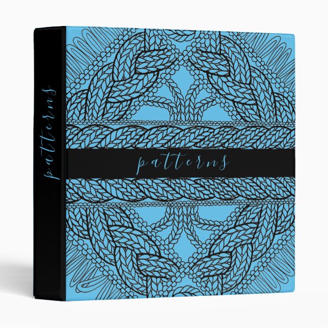 BLUE CABLE KNIT 3-Ring Binder II  (Front/Spine)