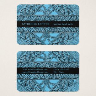 BLUE CABLE KNIT Euro Size Business Card