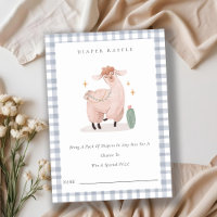 Blue Cactus Boho Llama Diaper Raffle Baby Shower