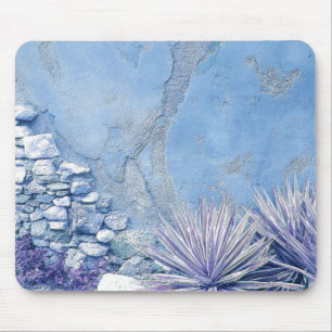 BLUE CACTUS GARDEN MOUSE PAD