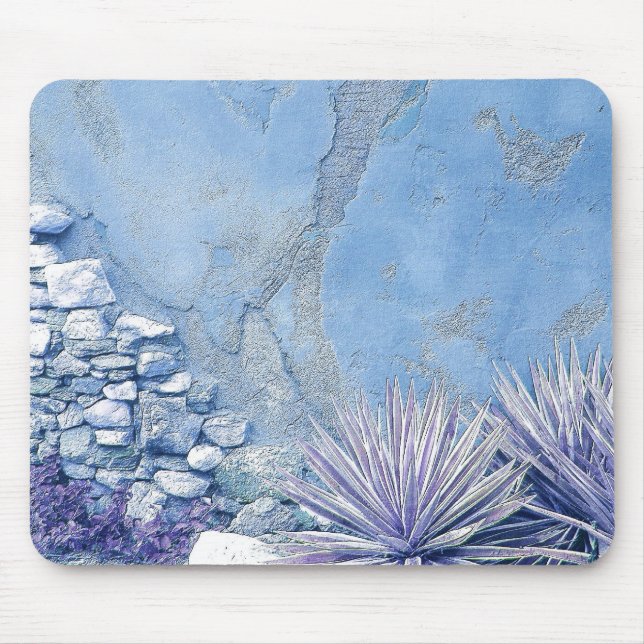 BLUE CACTUS GARDEN MOUSE PAD (Front)