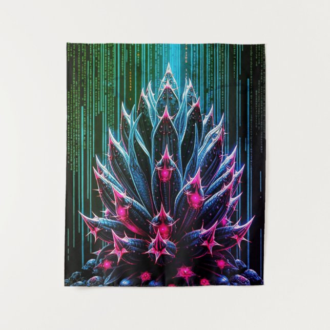 Blue-Cactus Tapestry (Front)