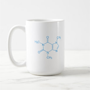 Blue Caffeine Molecule Coffee Mug