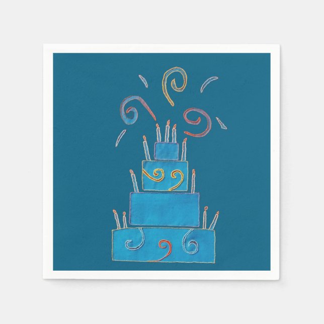 Blue cake napkin (Front)