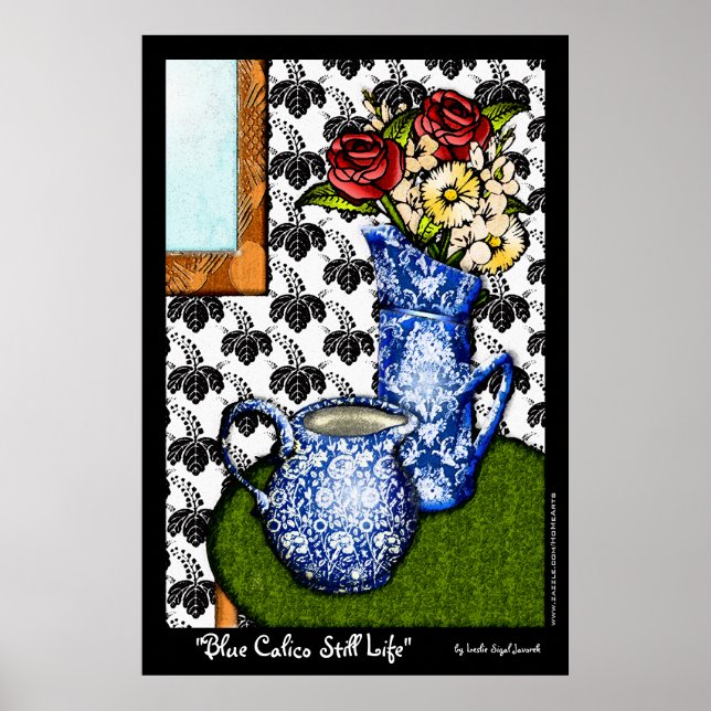 Blue Calico Still Life (Fine Art Poster) Poster (Front)