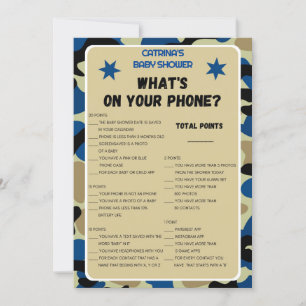 Blue Camo Baby Shower - Editable Name, 5x7 Invitat Invitation