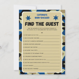 Blue Camo Baby Shower - Editable Name, 5x7  Invitation