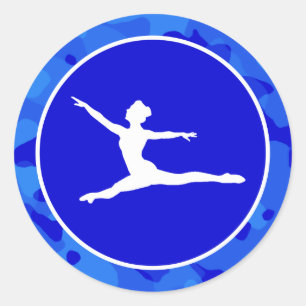 Blue Camo; Camouflage Ballet Classic Round Sticker