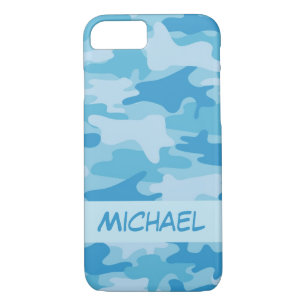 Blue Camo Camouflage Name Personalized iPhone 8/7 Case