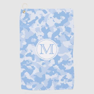 Blue Camo   Camouflage Pattern Monogrammed Golf Towel