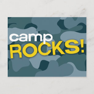 Blue Camo CAMP ROCKS! Postcard