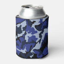 Blue Camo Can Cooler