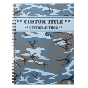 Blue Camo Notebook w/ Title/Author Block