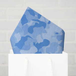 Blue camo pattern baby boy tissue paper