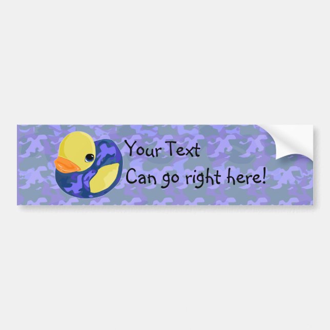 Blue Camo Rubber Ducky Bumper Sticker (Front)